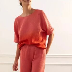 Dolan Left Coast Collection women’s Oversized Gauze TOP size XS Red Ombre Cotton